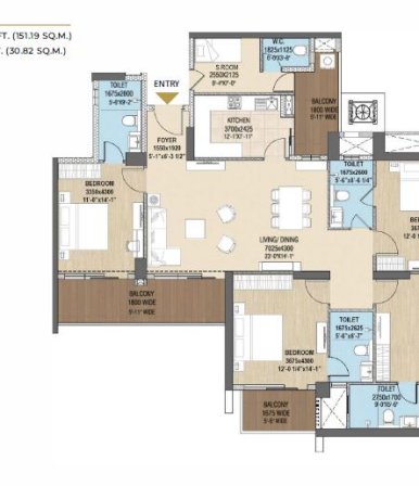 Puri - The Aravallis Type 1 -Unit 4 BHK+S