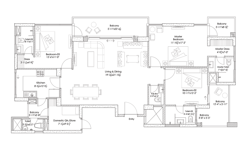 Silverglades Hightown Residences 3 BHK Type C